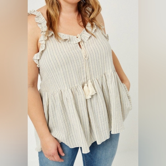 Stripe Ruffle Tank - XL - Picture 2 of 7